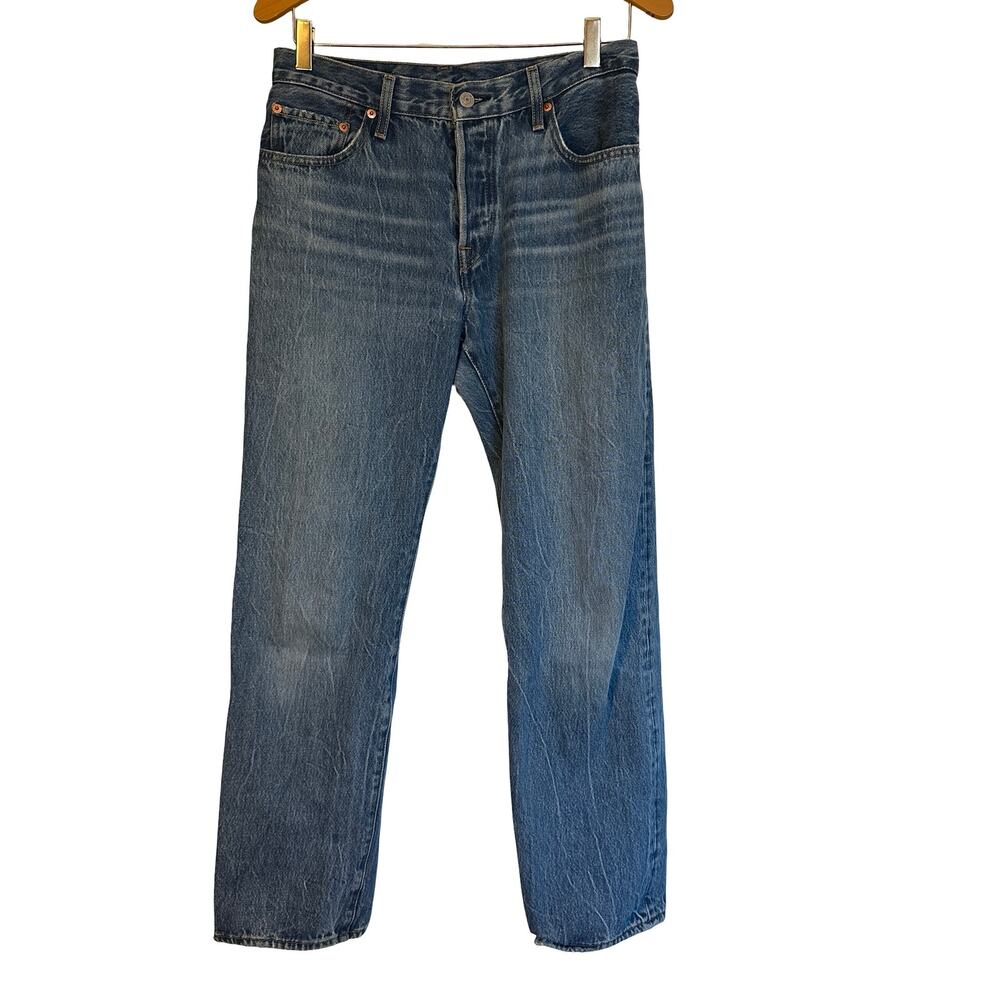 Levi's 501 '90s Jeans Loose Straight Leg Medium Wash Denim Lived In Baggy 27x30